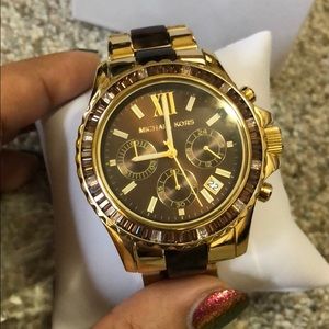 Micheal Kors Tortoiseshell & Gold watch